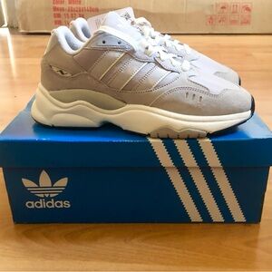 Adidas Light Gray and White Sneakers